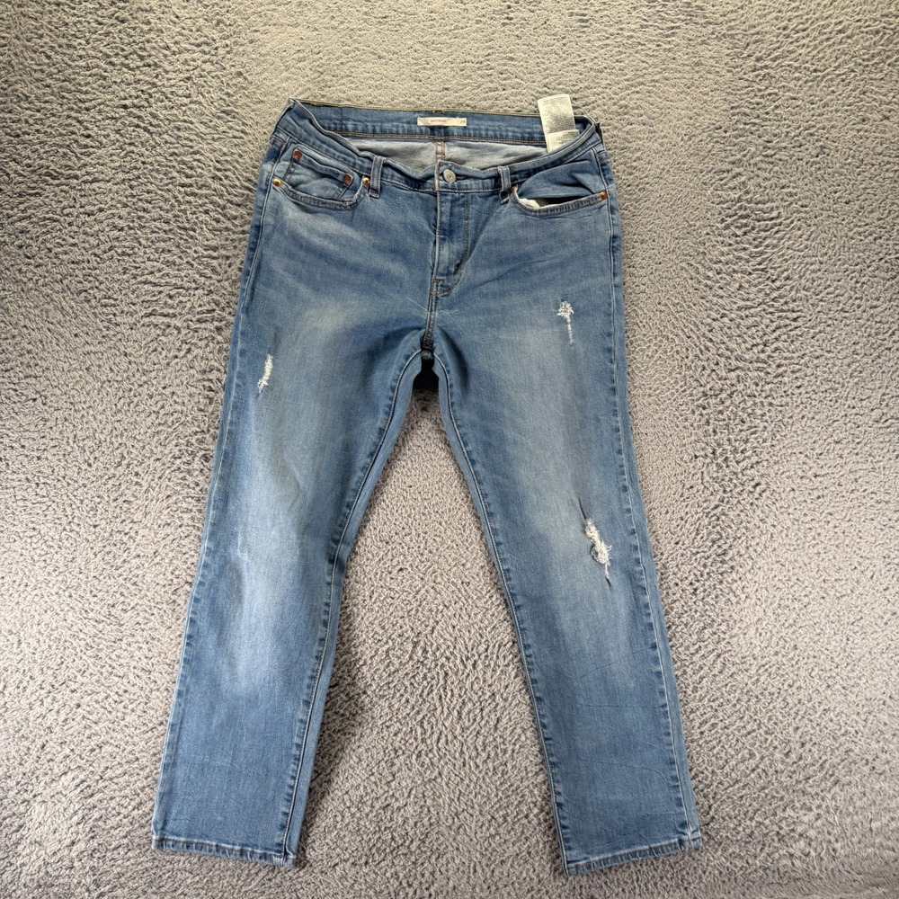Levi's Jeans Womens 29x26 Blue Cotton Denim Boyfriend Workwear Faded Stretch